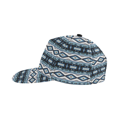 Navajo Dark Blue Print Pattern Snapback Cap