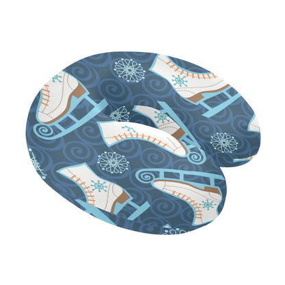 Ice Skate Pattern Print Design 01 U-Shaped Travel Neck Pillow