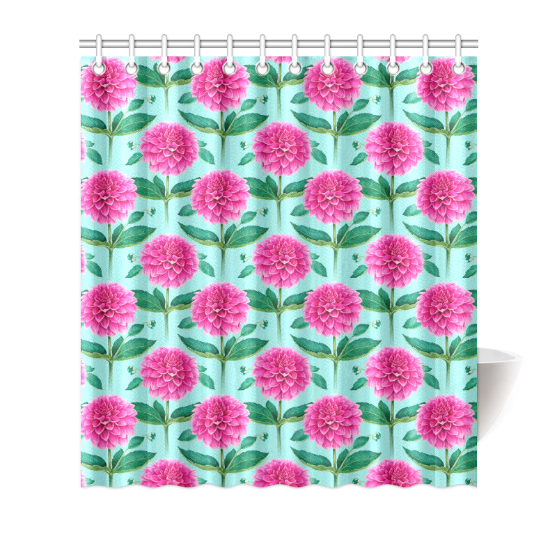 Dahlia Pattern Print Design DH08 Shower Curtain