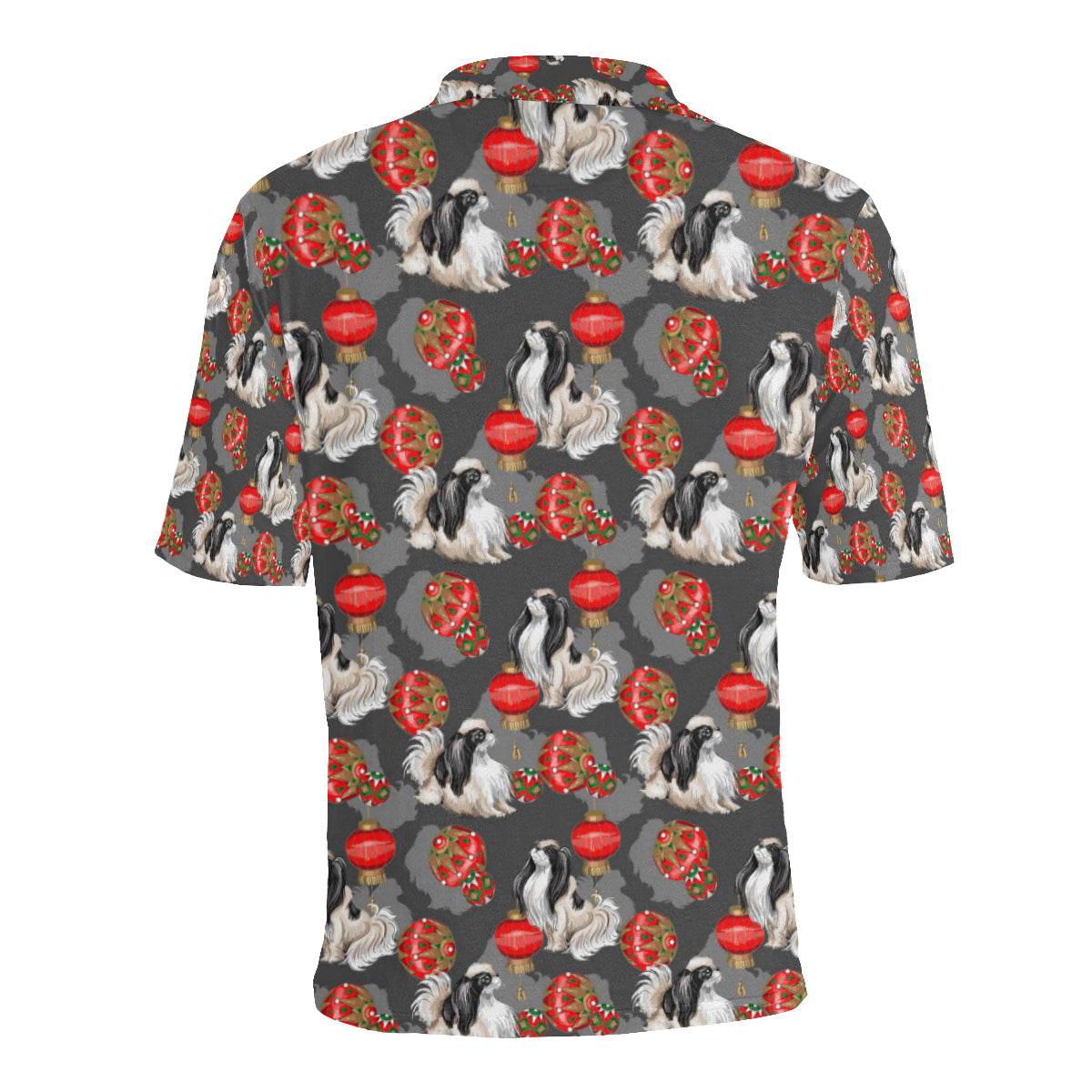 Japanese Chin Pattern Print Design 02 Men Polo Shirt