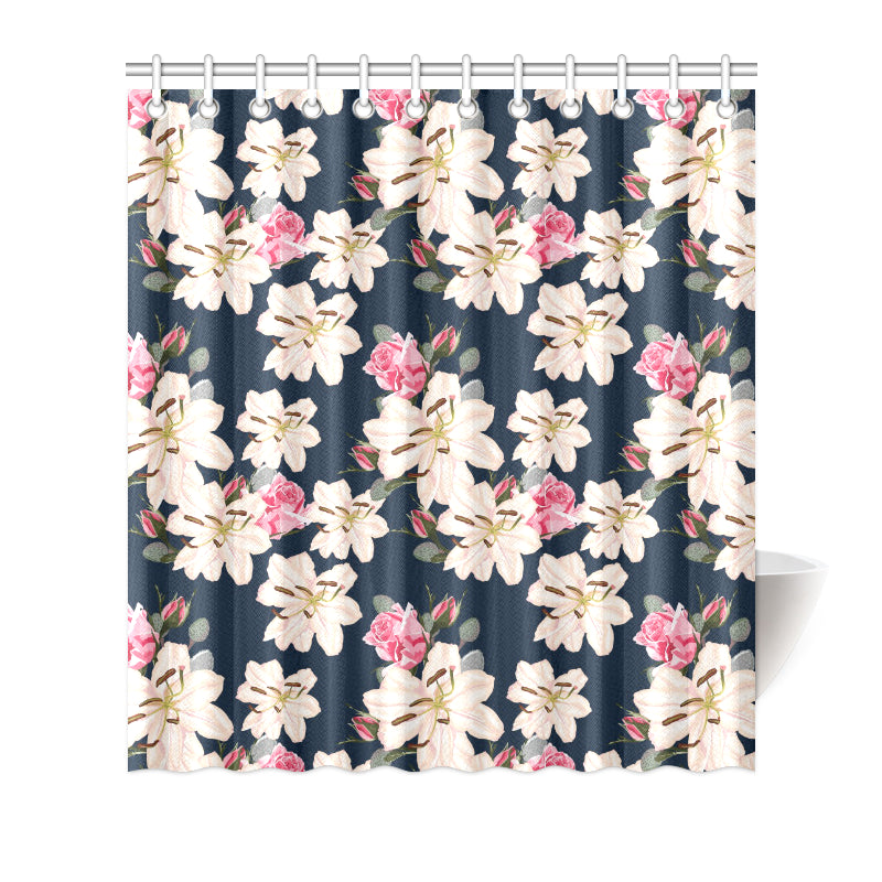 Lily Pattern Print Design LY04 Shower Curtain