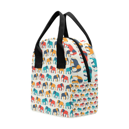 Elephant Colorful Print Pattern Insulated Lunch Bag