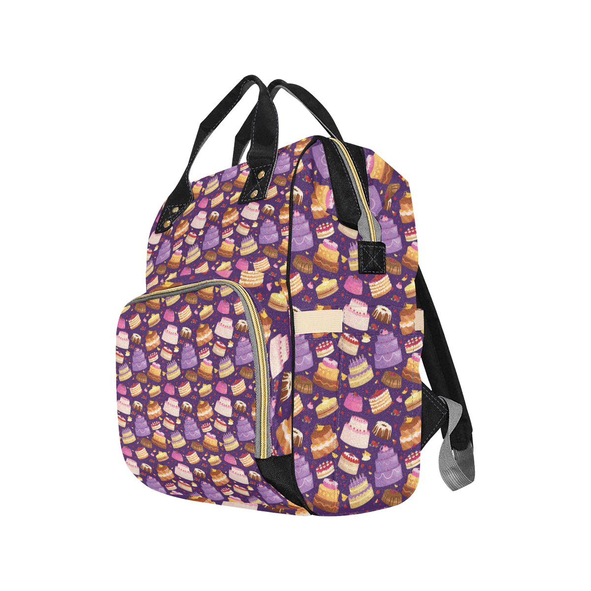 Cake Pattern Print Design 05 Diaper Bag Backpack