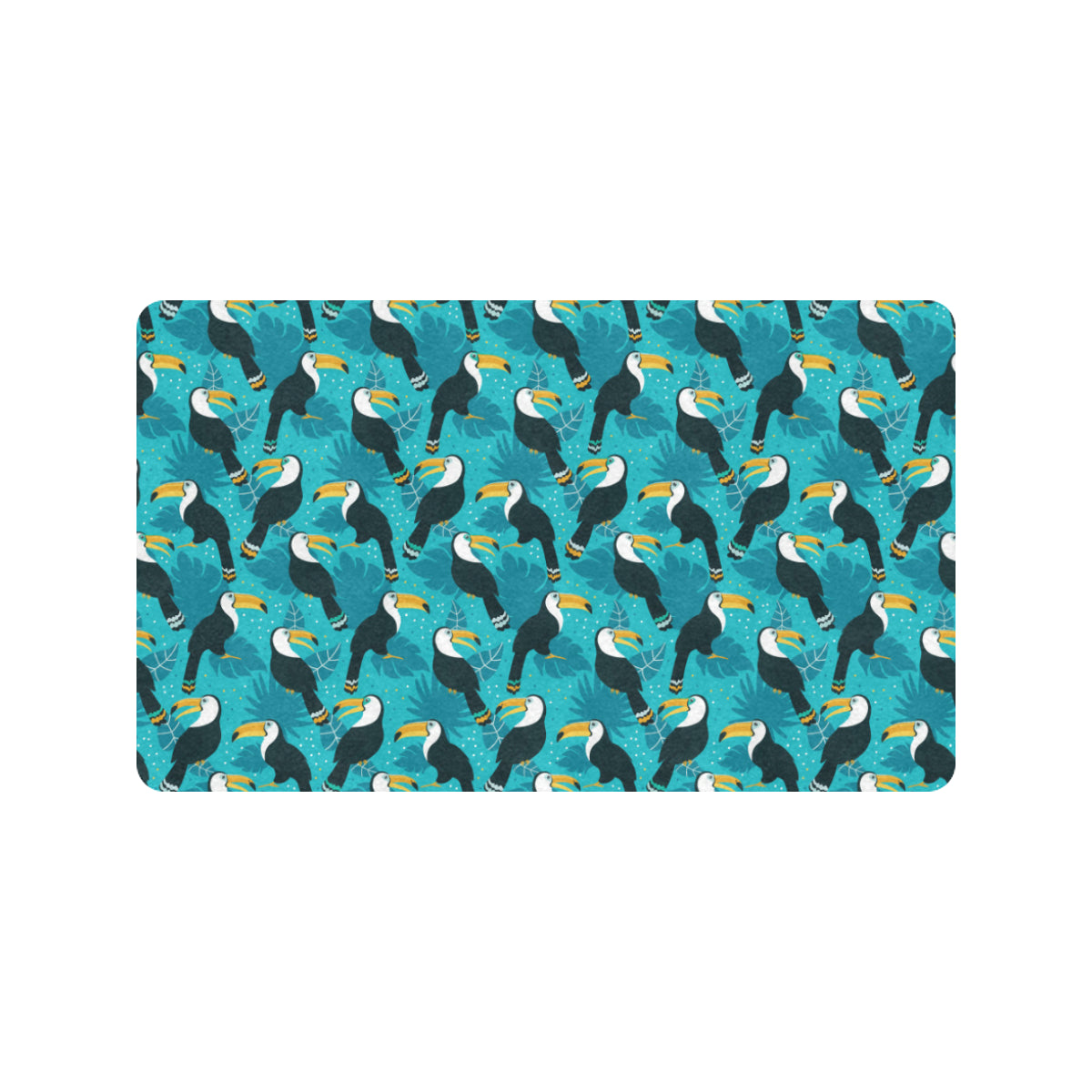 Toucan Parrot Pattern Print Rubber Doormat