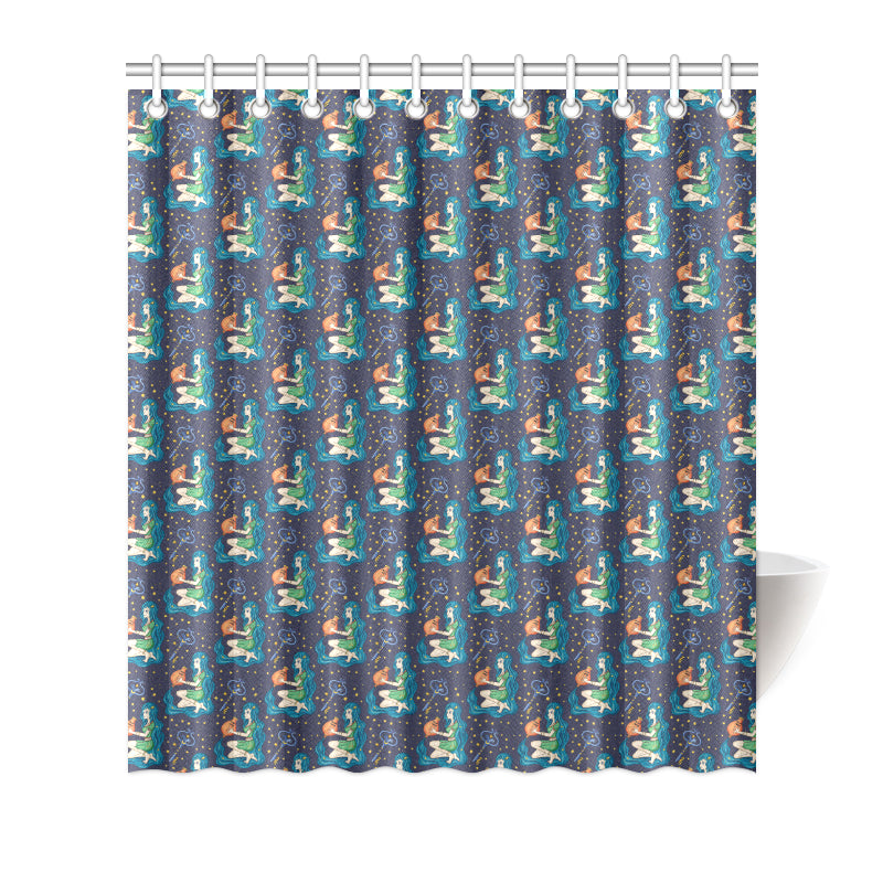 Aquarius Zodiac Pattern Print Design 03 Shower Curtain