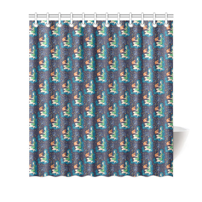 Aquarius Zodiac Pattern Print Design 03 Shower Curtain