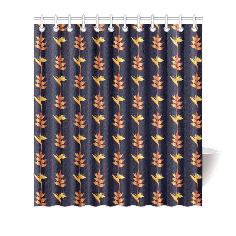 Heliconia Pattern Print Design HL06 Shower Curtain