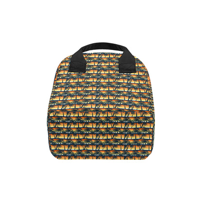 Palm Tree Sunset Design Print Insulated Lunch Bag