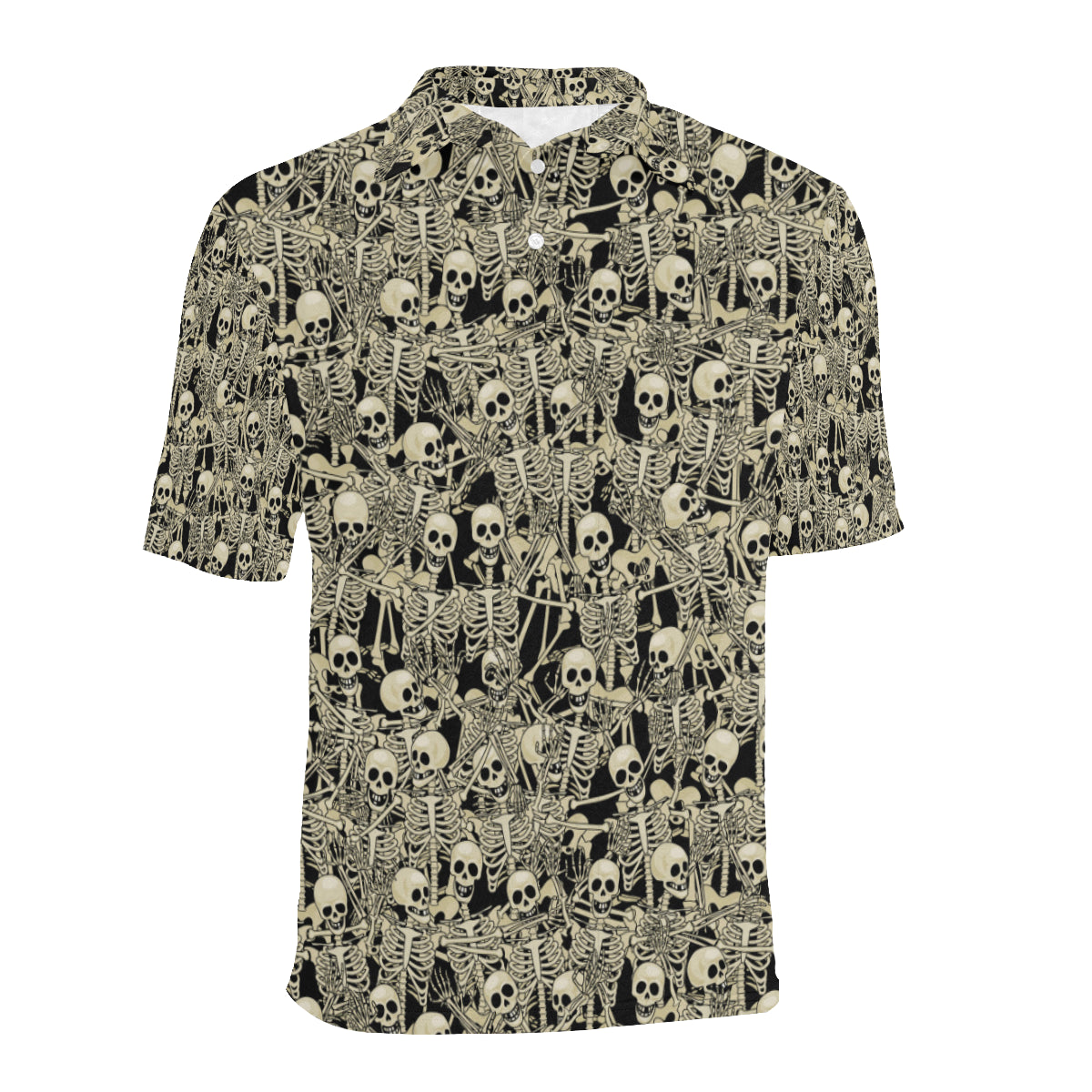 Skeleton Design Print Men Polo Shirt