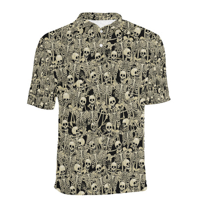 Skeleton Design Print Men Polo Shirt