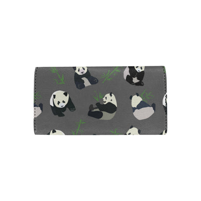 Panda Pattern Print Design A06 Women's Trifold Wallet