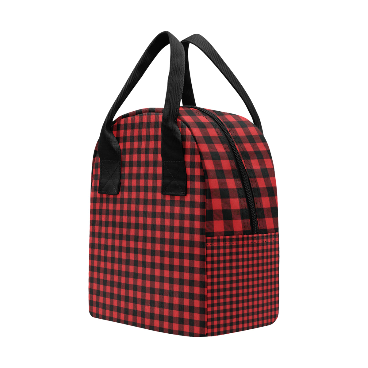 Red Black Buffalo Tartan Plaid Pattern Insulated Lunch Bag