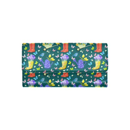Gardening Pattern Print Design G08 Women's Trifold Wallet