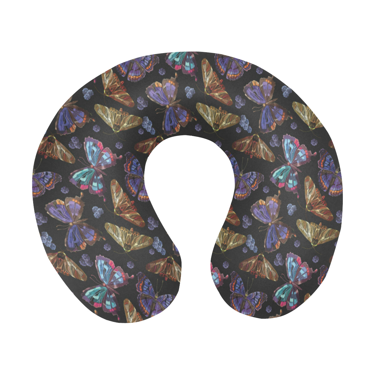 Butterfly Pattern Print Design 013 U-Shaped Travel Neck Pillow