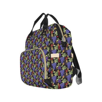 Grape Pattern Print Design GP05 Diaper Bag Backpack