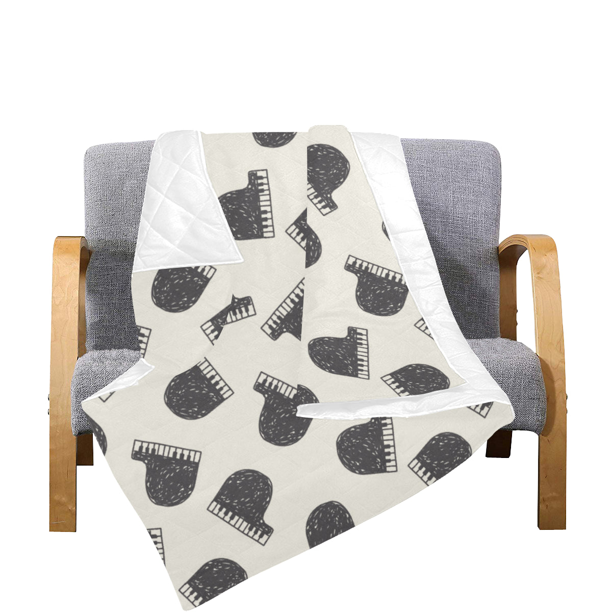 Piano Pattern Print Design 04 Premium Quilt