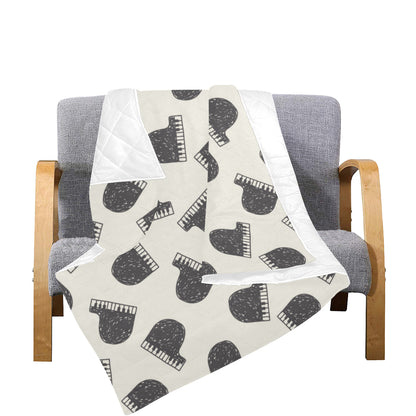 Piano Pattern Print Design 04 Premium Quilt