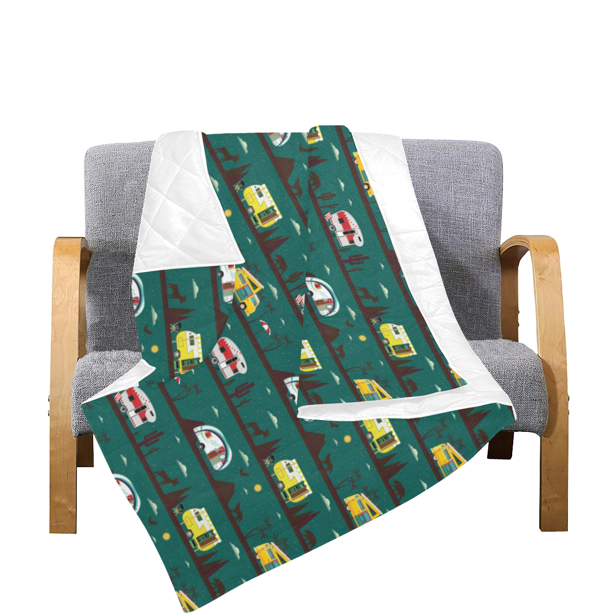 Camper Pattern Print Design 05 Premium Quilt