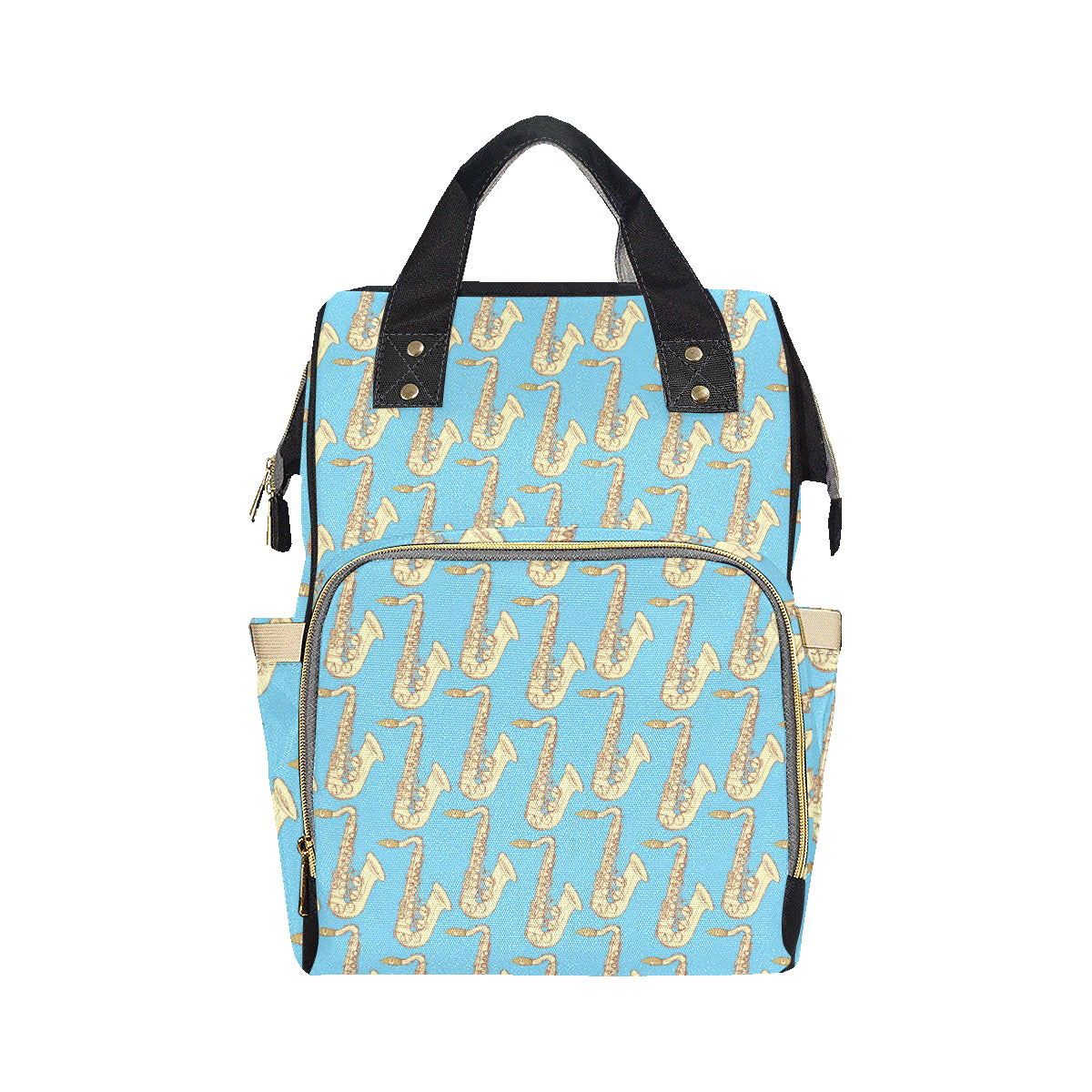Saxophone Pattern Print Design 03 Diaper Bag Backpack