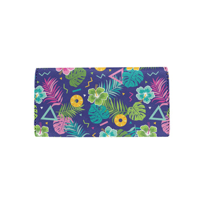 Hawaiian Themed Pattern Print Design H014 Women's Trifold Wallet