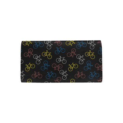 Bicycle Pattern Print Design 03 Women's Trifold Wallet