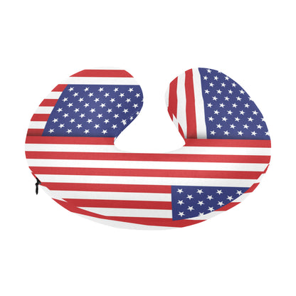Patriotic US Flag Pattern Print Design A01 U-Shaped Travel Neck Pillow
