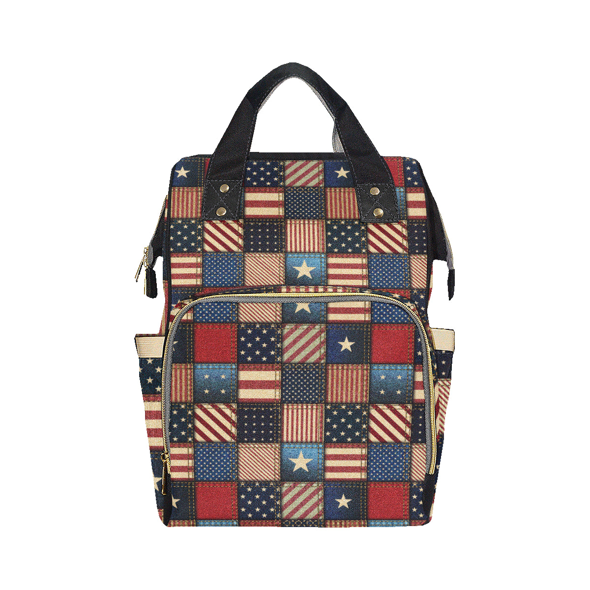 American flag Patchwork Design Diaper Bag Backpack