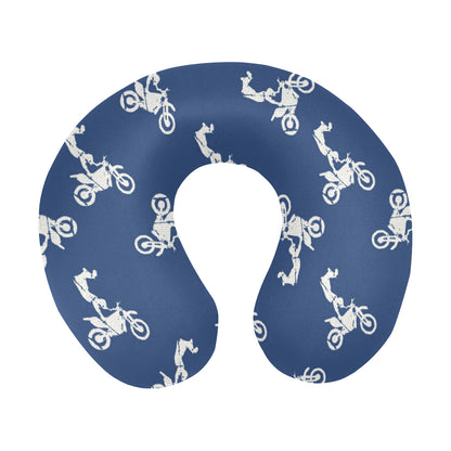 Motocross Pattern Print Design 01 U-Shaped Travel Neck Pillow