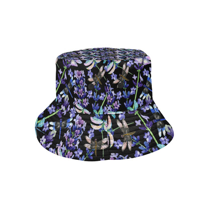 Lavender Dragonfly Pattern Print Design LV03 Unisex Bucket Hat
