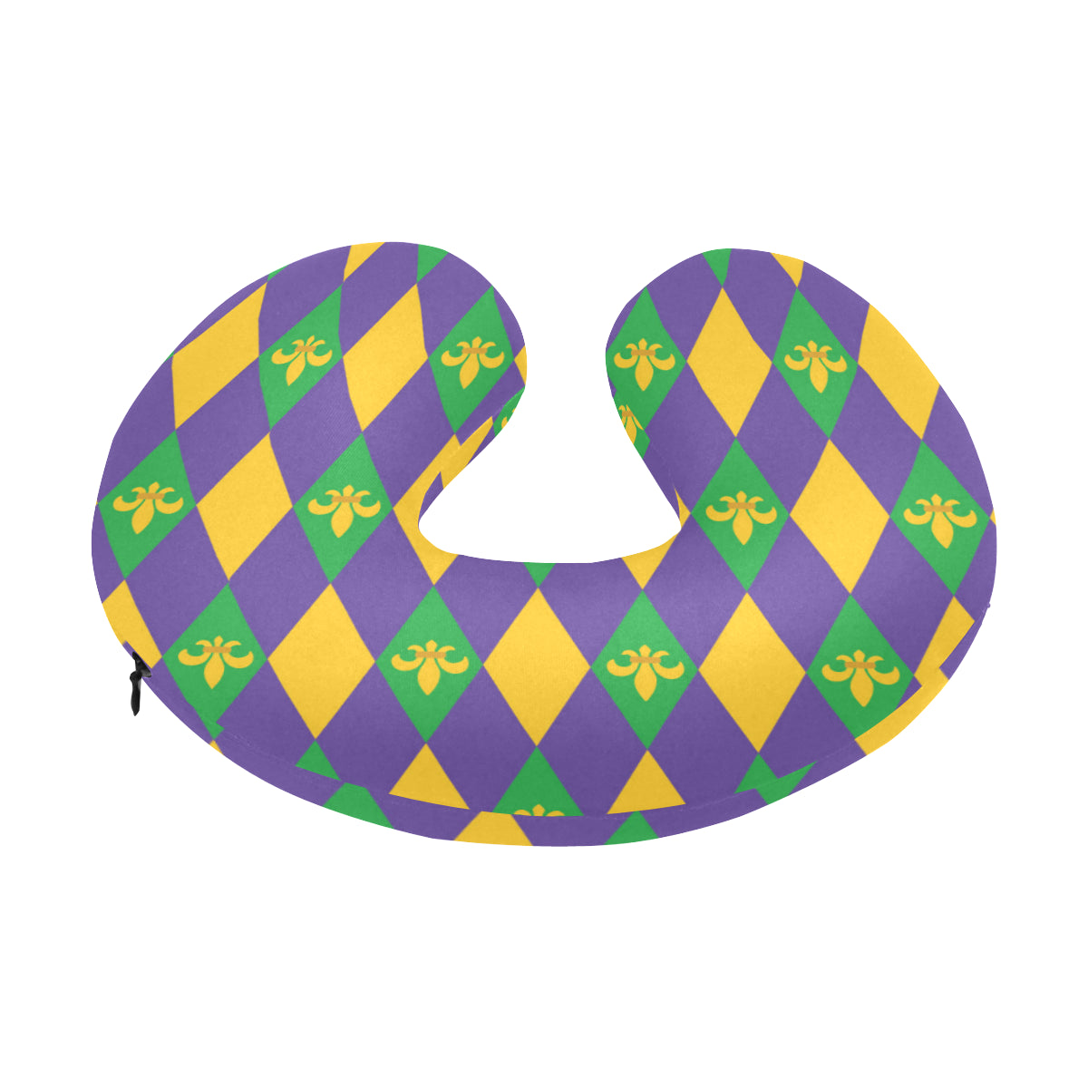 Mardi Gras Pattern Print Design 05 U-Shaped Travel Neck Pillow