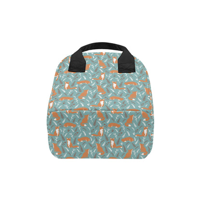Fox Forest Print Pattern Insulated Lunch Bag