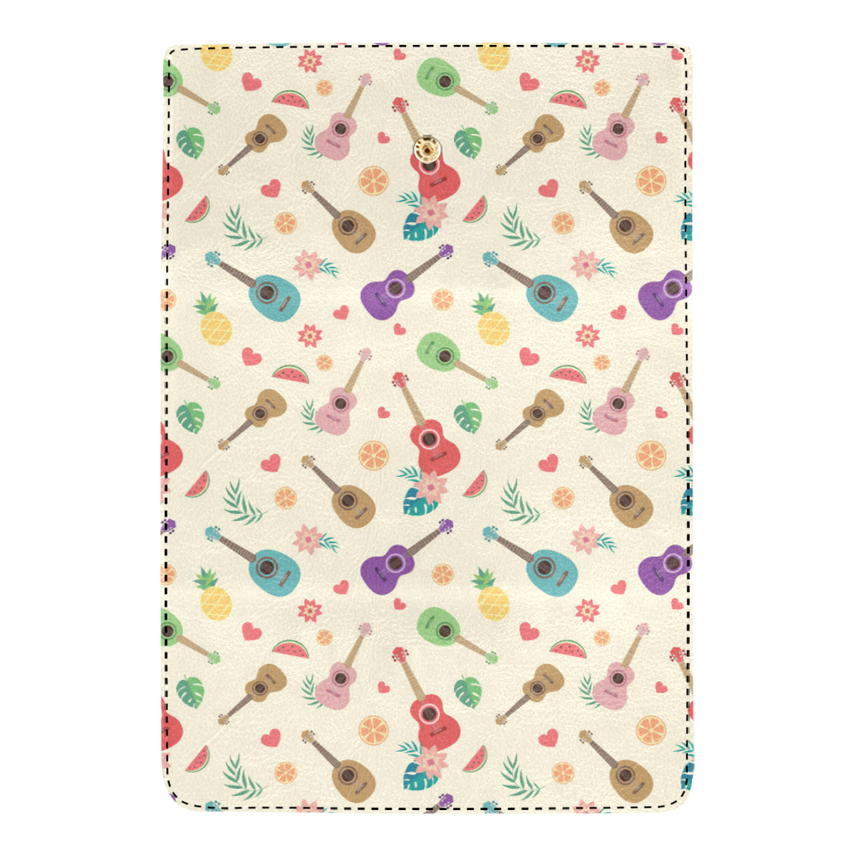 Ukulele Pattern Print Design 01 Women's Trifold Wallet