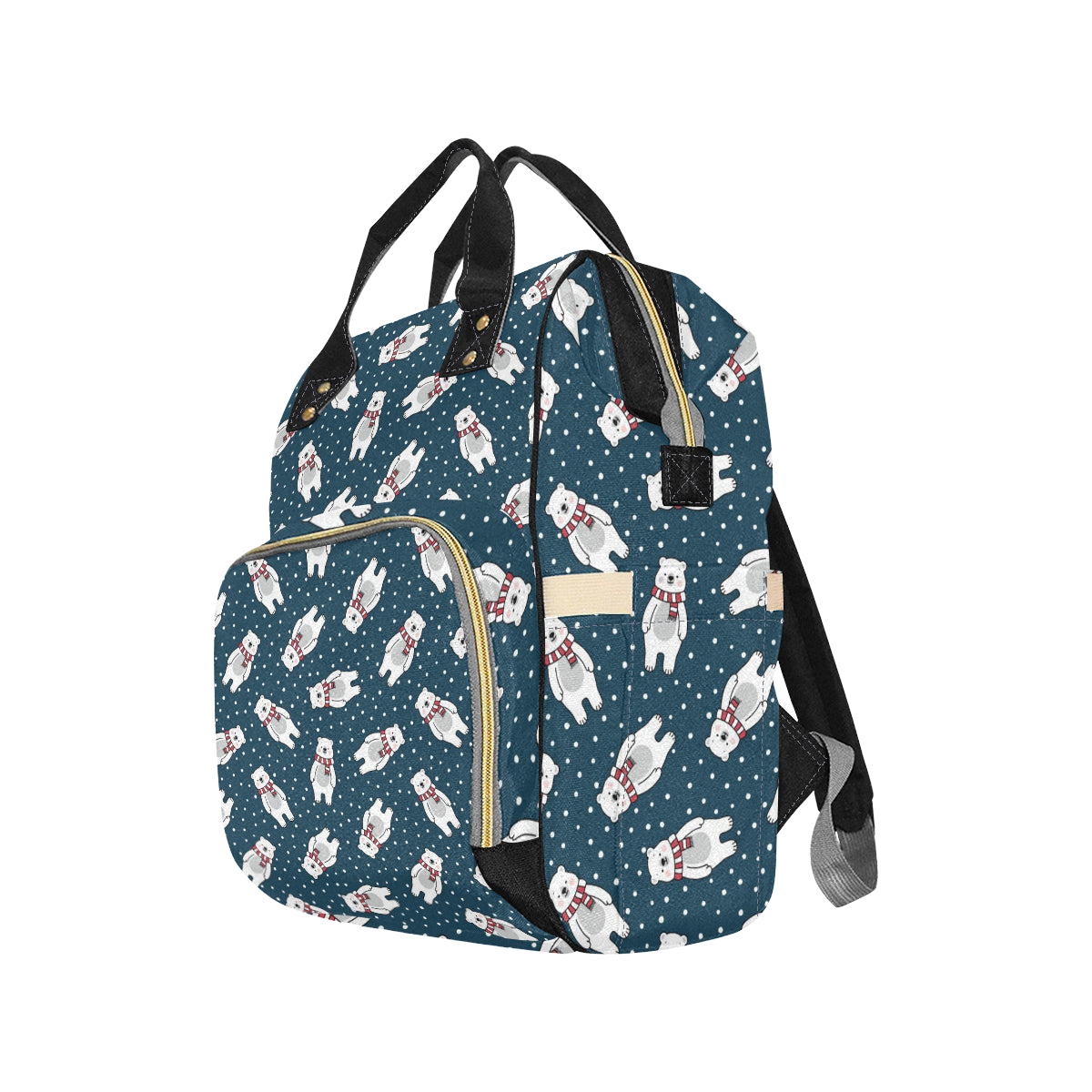 Polar Bear Pattern Print Design PB05 Diaper Bag Backpack