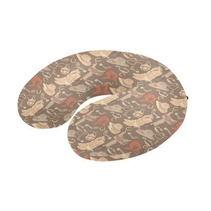 Cowboy Pattern Print Design 02 U-Shaped Travel Neck Pillow