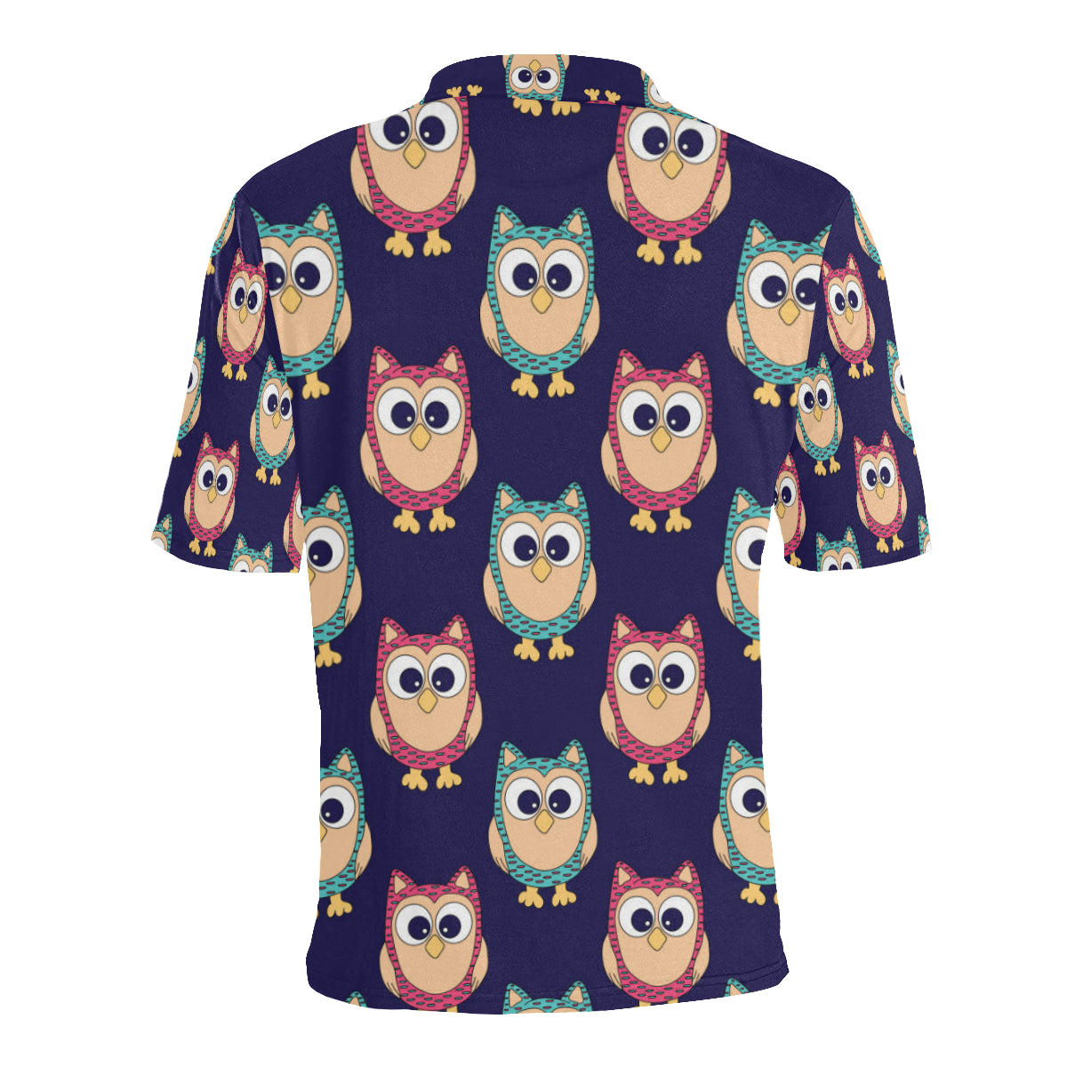 Owl Pattern Print Design A06 Men Polo Shirt