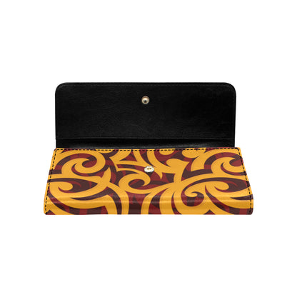Maori Pattern Print Design 02 Women's Trifold Wallet