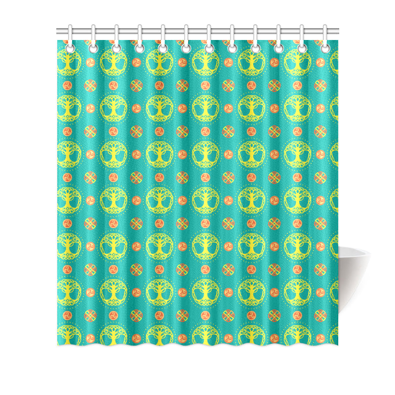 Celtic Tree of Life Print Pattern Shower Curtain