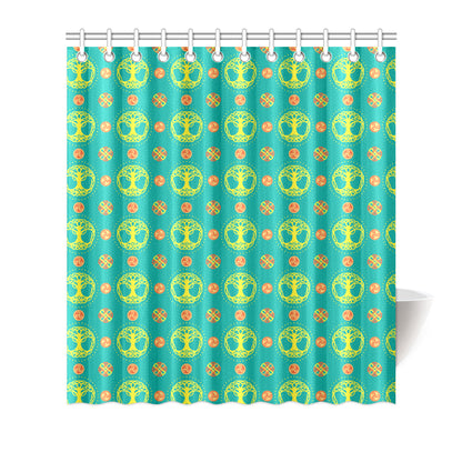 Celtic Tree of Life Print Pattern Shower Curtain