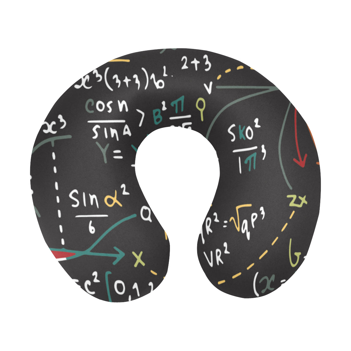 Math Pattern Print Design 04 U-Shaped Travel Neck Pillow