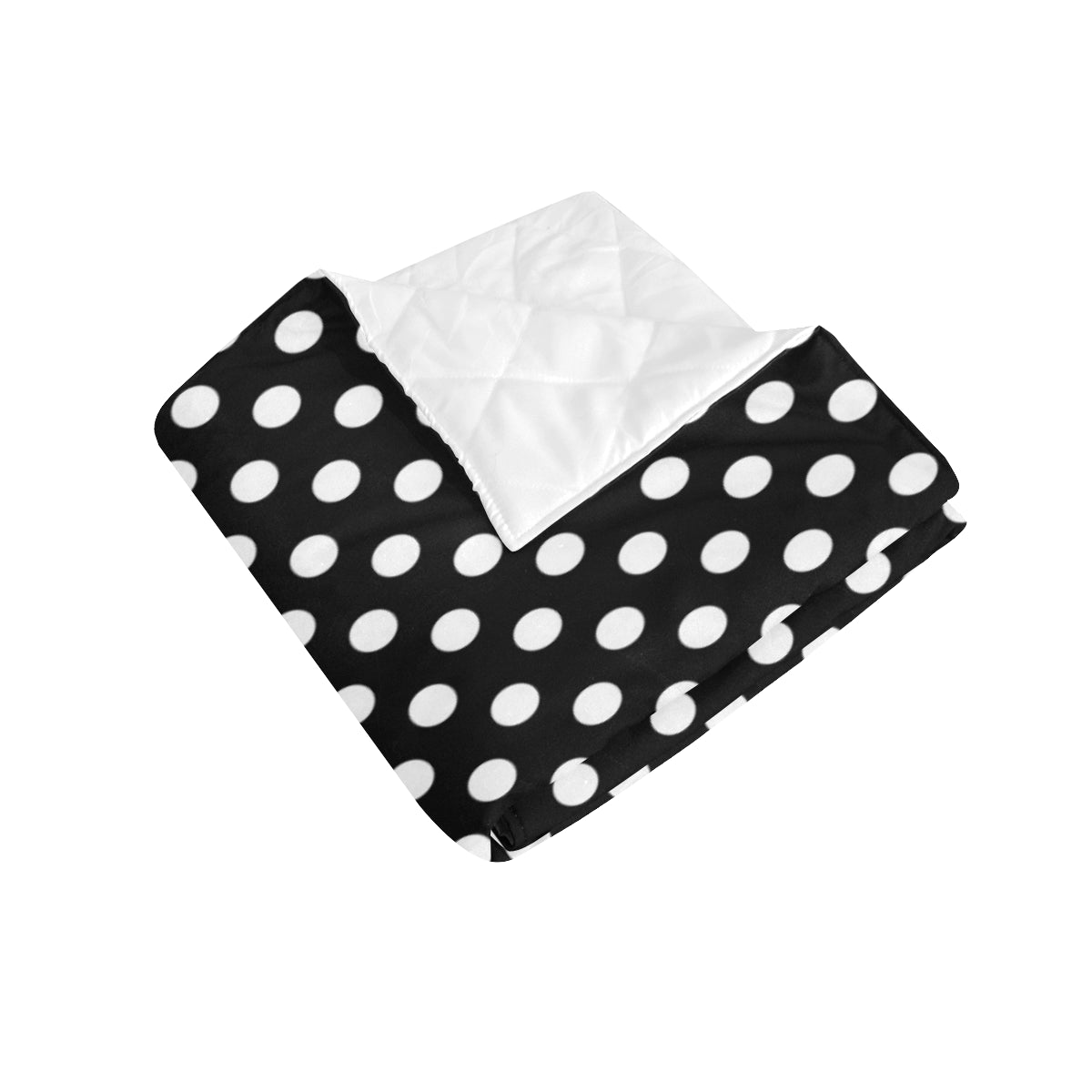 Polka Dot Black White Pattern Print Design 03 Premium Quilt