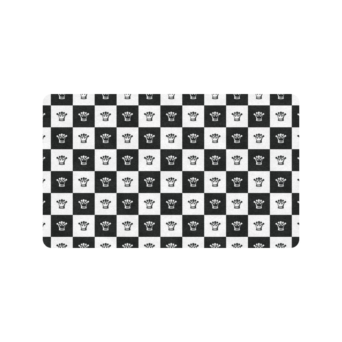 Checkered Flag Crown Pattern Rubber Doormat