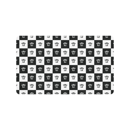 Checkered Flag Crown Pattern Rubber Doormat