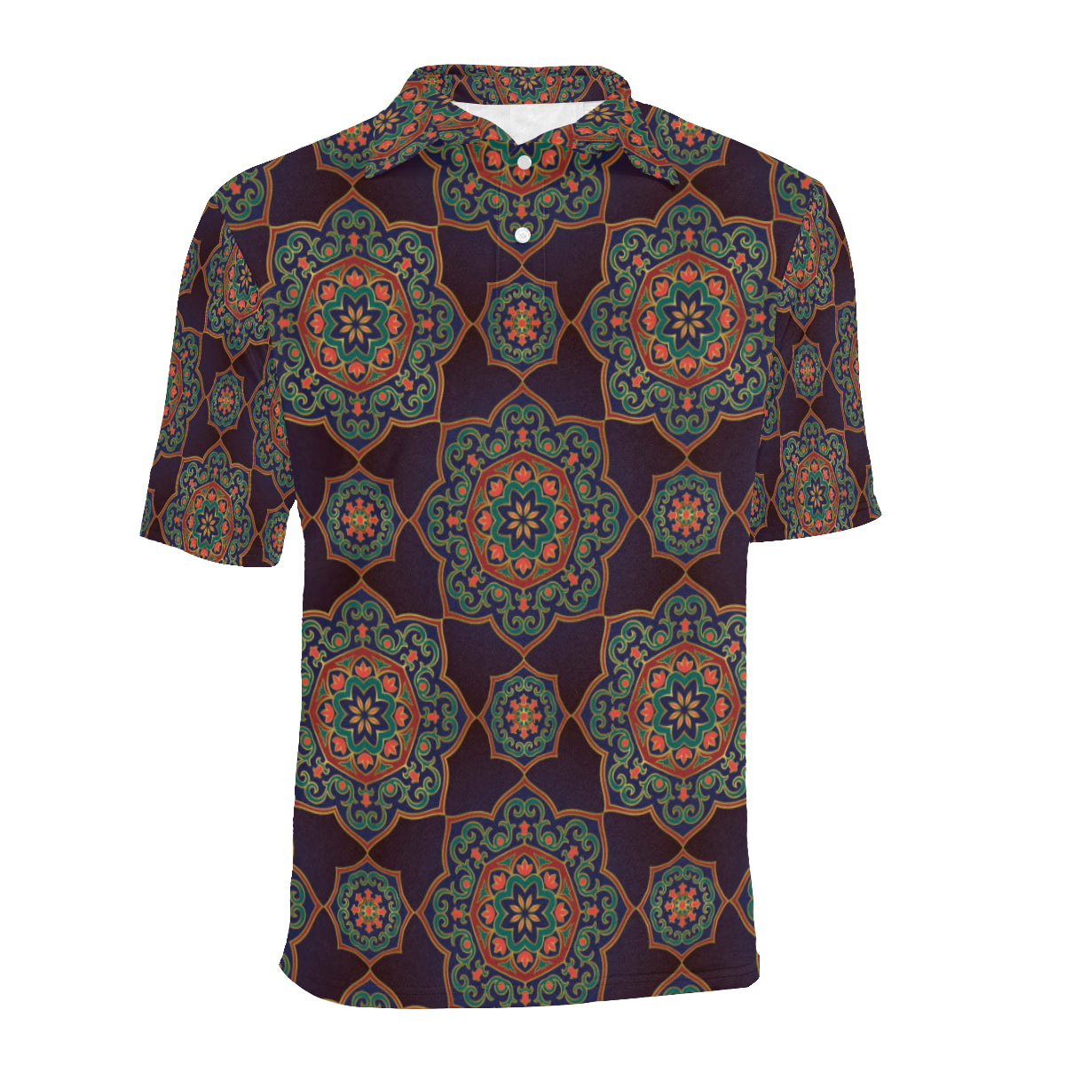 Medallion Pattern Print Design 03 Men Polo Shirt