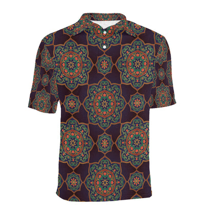 Medallion Pattern Print Design 03 Men Polo Shirt