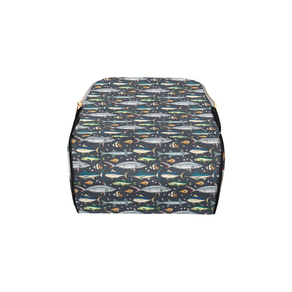 Swordfish Pattern Print Design 04 Diaper Bag Backpack
