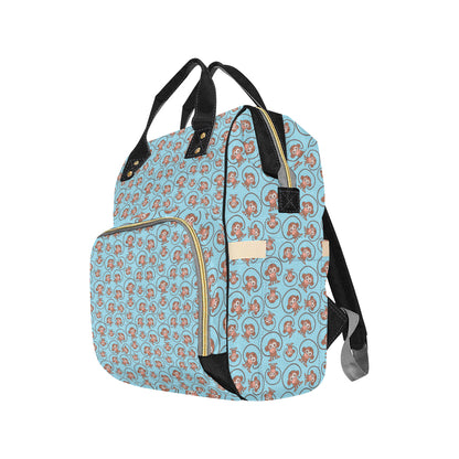Monkey Cute Design Themed Print Diaper Bag Backpack