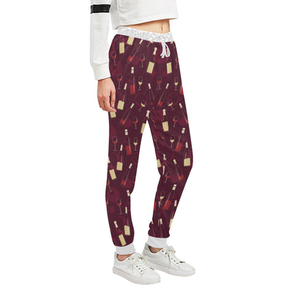 Wine Themed Pattern Print Unisex Sweatpants