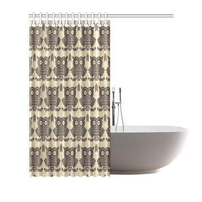 Owl Pattern Print Design A01 Shower Curtain