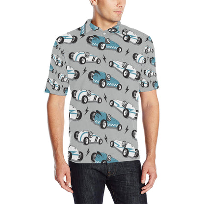 Racing Vintage Pattern Print Design A02 Men Polo Shirt