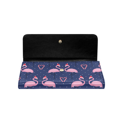 Flamingo Christmas Women's Trifold Wallet